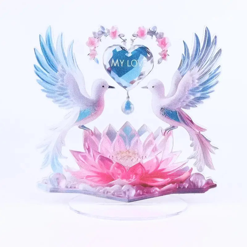 Acrylic Heart Shaped Sculpture Ornament | Desktop Decor