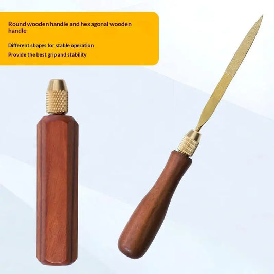 Wood File Handle Brass Collet Chuck – Metal & Jade Polishing DIY File Handle Accessory Peaceful Pleasures Health and Wellness