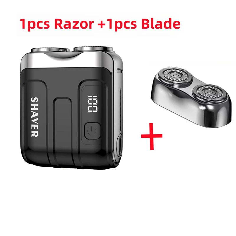 XMSJ Mini Rotary Electric Shaver | Dual Blade Rechargeable Trimmer