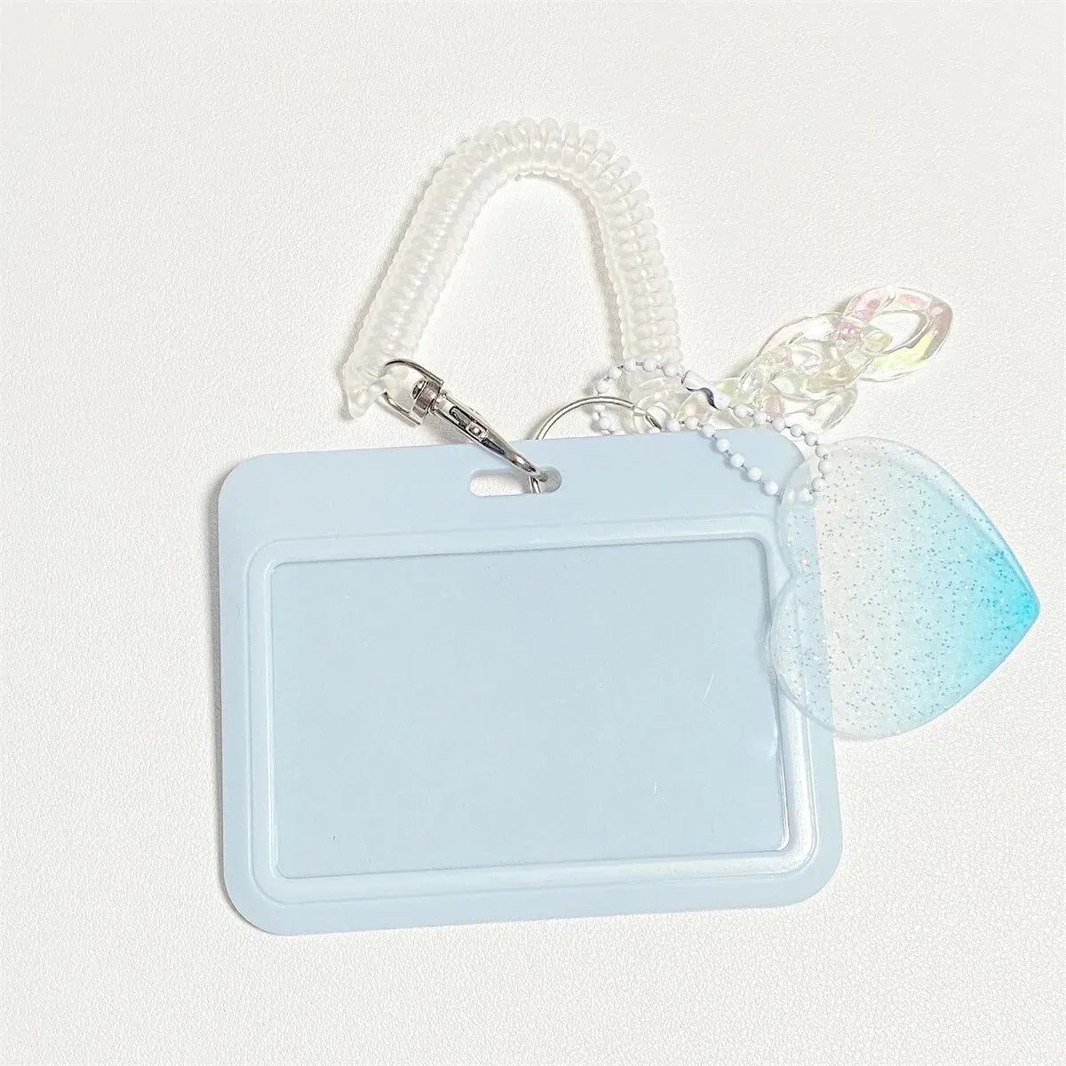 High-looking Glitter Powder Love Cloud Gradient Gu Card Keychain Bus