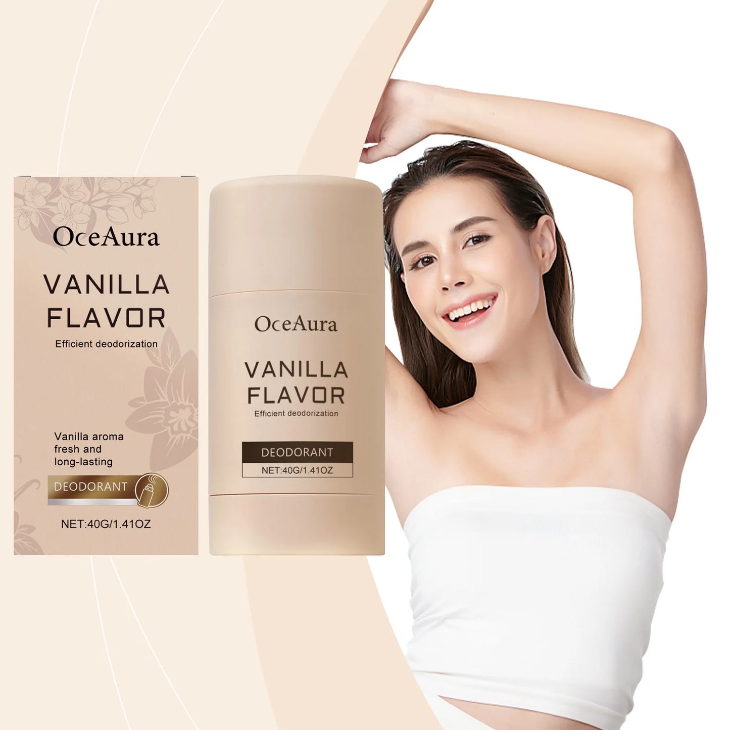 OceAura Vanilla Natural Deodorant Stick – Antiperspirant 40g