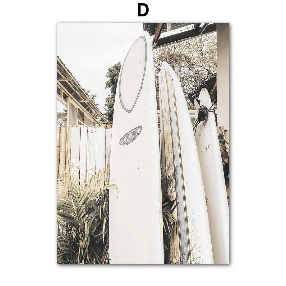 Summer Beach Canvas Wall Art | Surf Landscape Beige Poster Canvas Wall Art Peaceful Pleasures Health and Wellness T80480-04 20x30cm Unframed