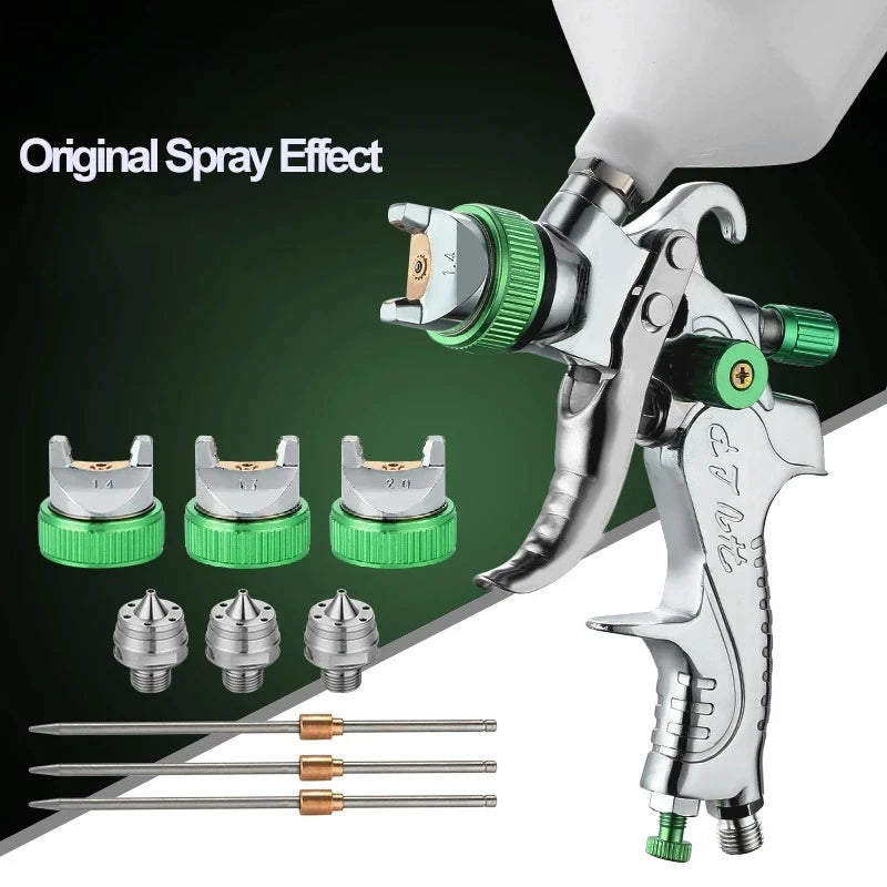 Adjustable Flow Control HVLP Spray Gun Metal Atomizing for Car Painting Automotive Airbrush Tool Peaceful Pleasures Health and Wellness