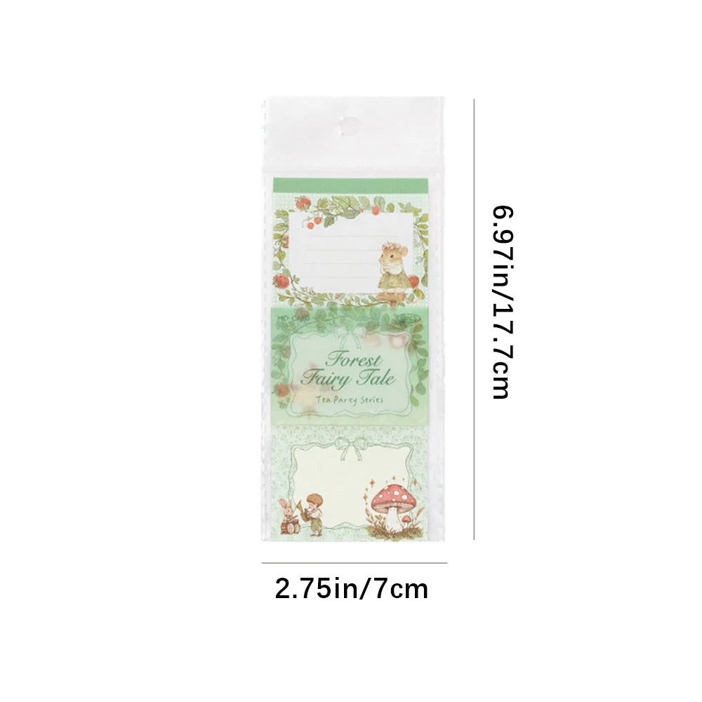 White Kraft Paper Stamping Non Stick Memo Pad Tea Party Series Retro
