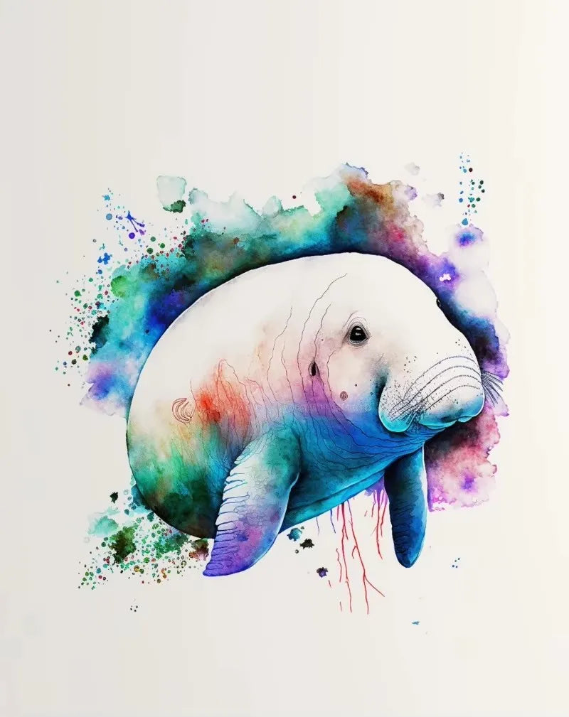 Ocean Sea Animal Watercolor Canvas Print | Kids Room Wall Art
