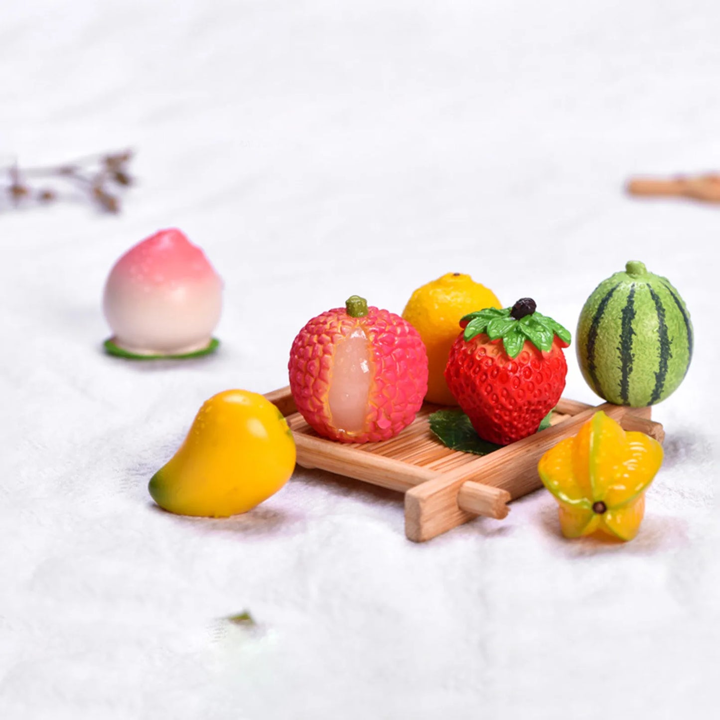 Miniature Fruit Figurines Resin Micro Landscape Desk Ornaments