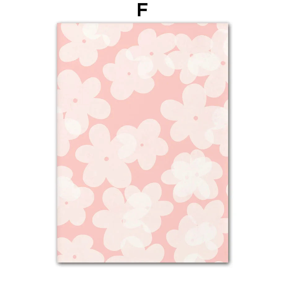 Flower Market Nordic Canvas Wall Art | Colorful Floral Poster