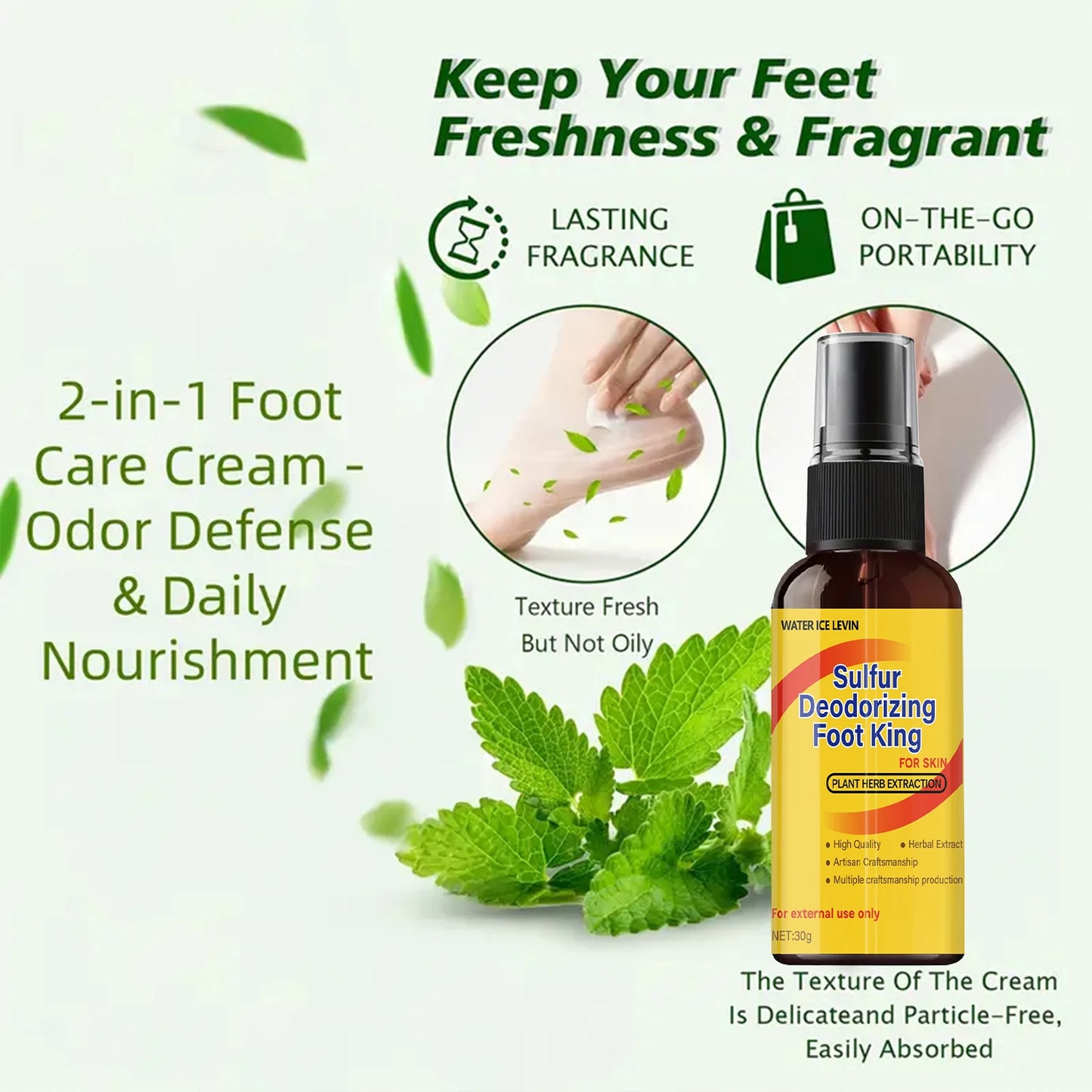 Sulfur Deodorizing Foot Spray – Herbal Odor Control & Moisturizer