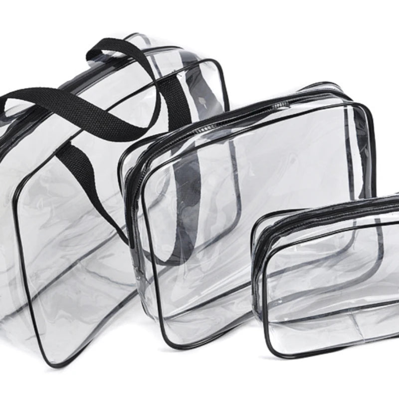 Transparent Travel Toiletry Bag | Waterproof PVC Organizer 3 Sizes Travel Toiletry Bag Peaceful Pleasures Health and Wellness