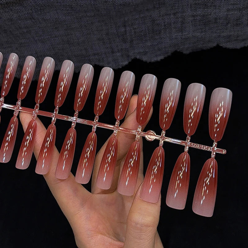 30Pcs Gradient Nude Color Fake Nail Press On Quick Extension Matte Wearable False Nails Natural Multi-Style Full Cover Nail Tips Peaceful Pleasures Health and Wellness
