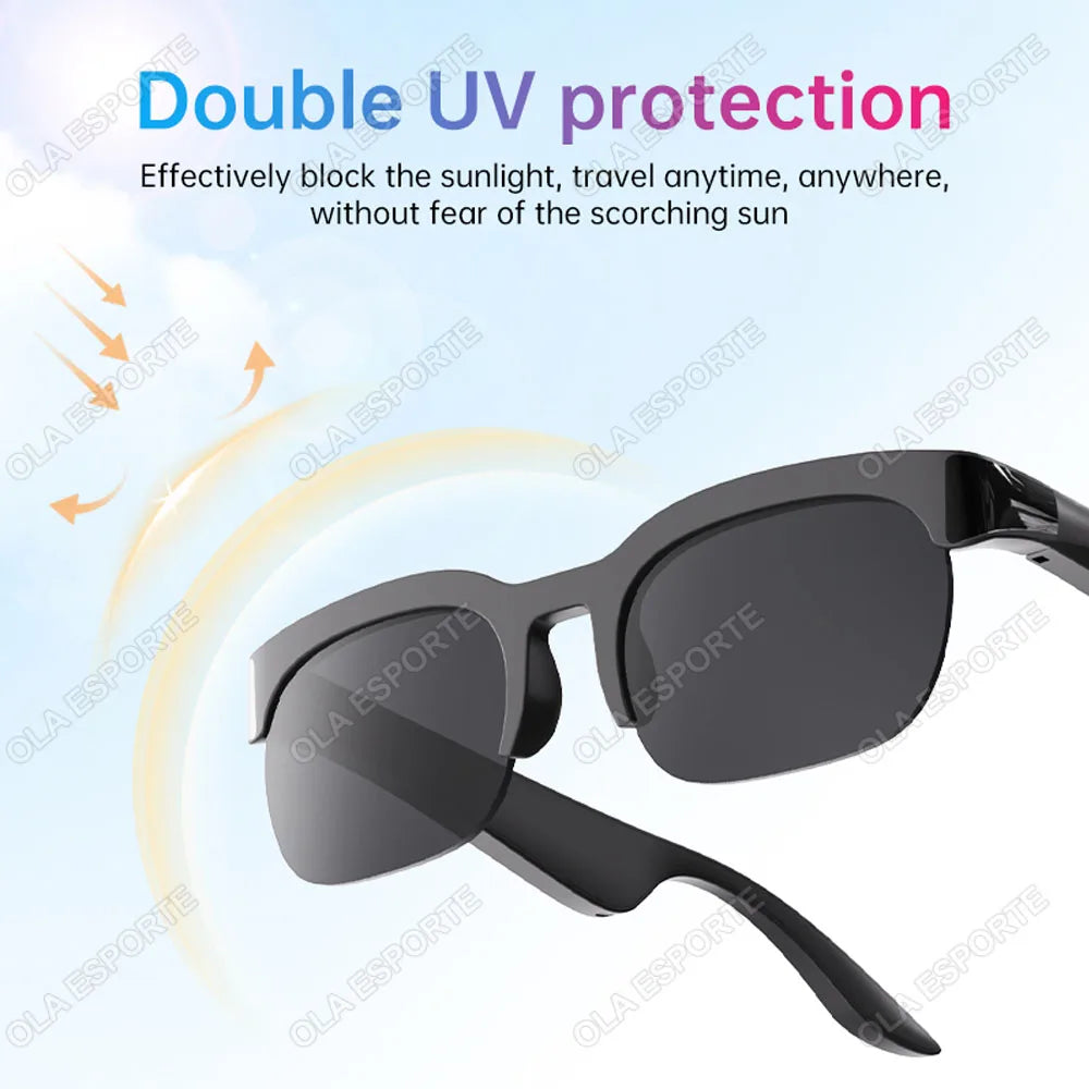 New Camera Control Smart Glasses Music Sunglasses Headphones Wireless Bluetooth Call Headset HIFI Audio glasses For Android IOS Peaceful Pleasures Health and Wellness