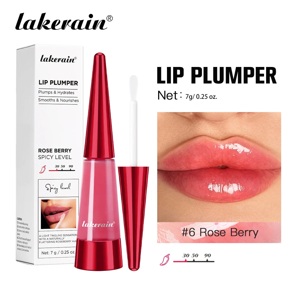 Lip Plumper Reduce Lip Wrinkles Natural Lip Enhancement Effect Long-lasting Moisturizing High-Shine Gloss Finish Lip Plumper Peaceful Pleasures Health and Wellness Rose Berry