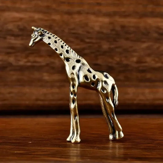 Vintage Brass Giraffe Miniature Statue – Desk & Home Decor Miniature Figurine Oasis Select Default Title
