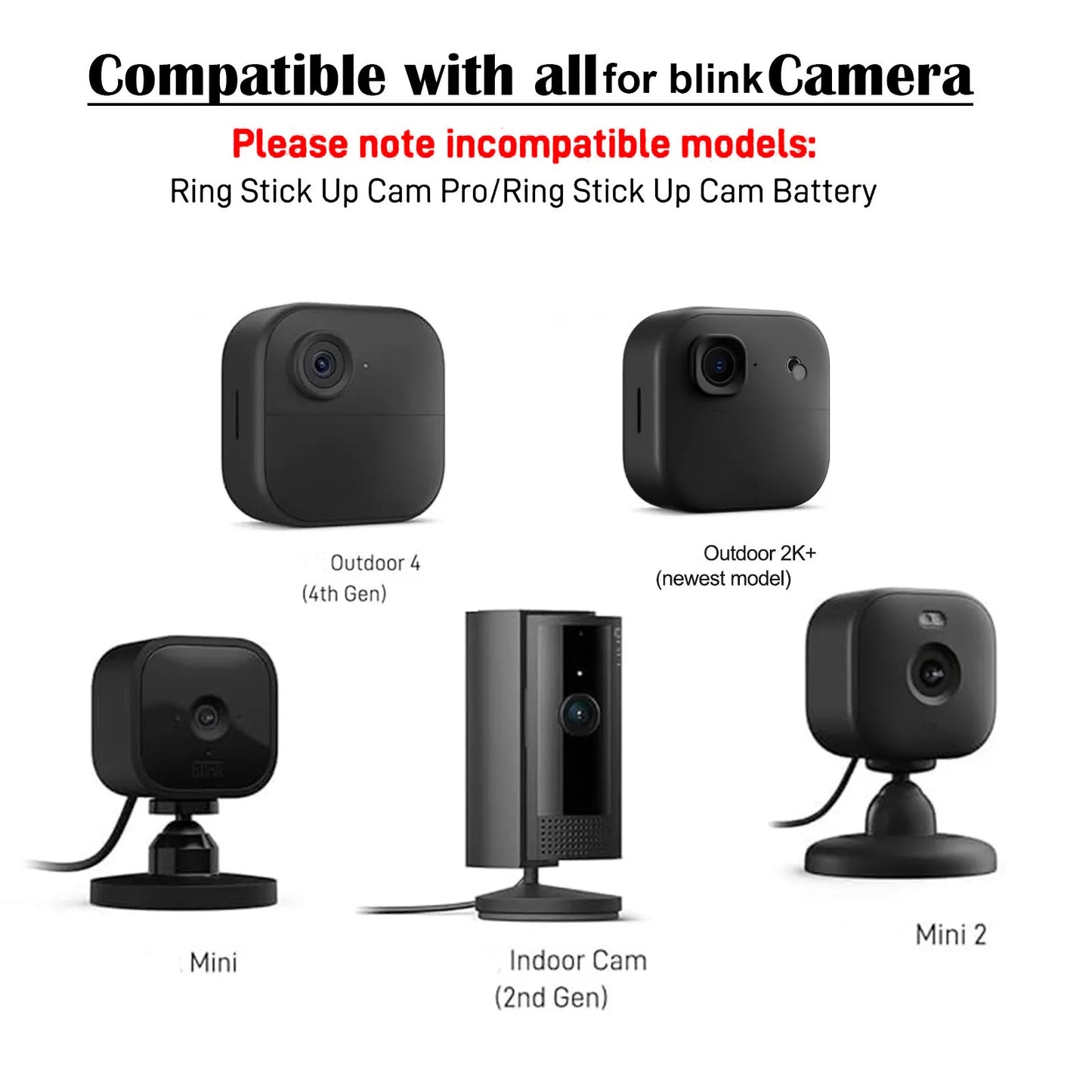 3 Pack For Blink Camera Can Be Drilled Or Dhesive Wall Mount Bracket For Blink Mini /Mini 2 /For Blink Outdoor 4 /Outdoor2K+ Peaceful Pleasures Health and Wellness Default Title