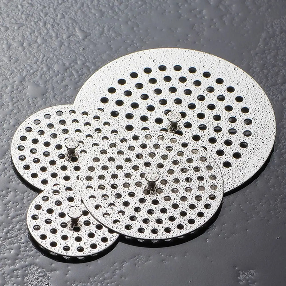 Creative Stainless Steel Floor Drain Net Cover Round Square Shape with Handle Sink Strainer Hair Filter Peaceful Pleasures Health and Wellness