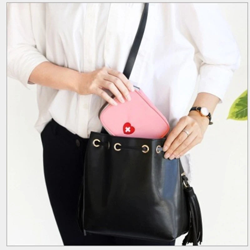 Heart-Shaped Travel First Aid Kit – Compact Emergency Pouch