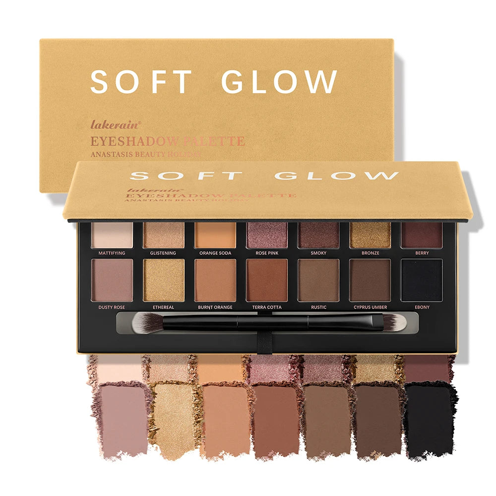 Soft Glow Eyeshadow Palette 14 Color Tones Natural Gentle Long lasting Eye Makeup Effect High Color Rendering Eyeshadow Palette Peaceful Pleasures Health and Wellness EYESHADOW PALETTE