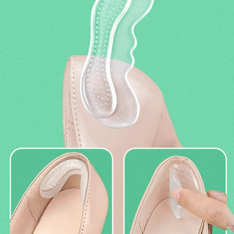 Silicone Gel Heel Insoles for Women – Anti-Slip Pain Relief