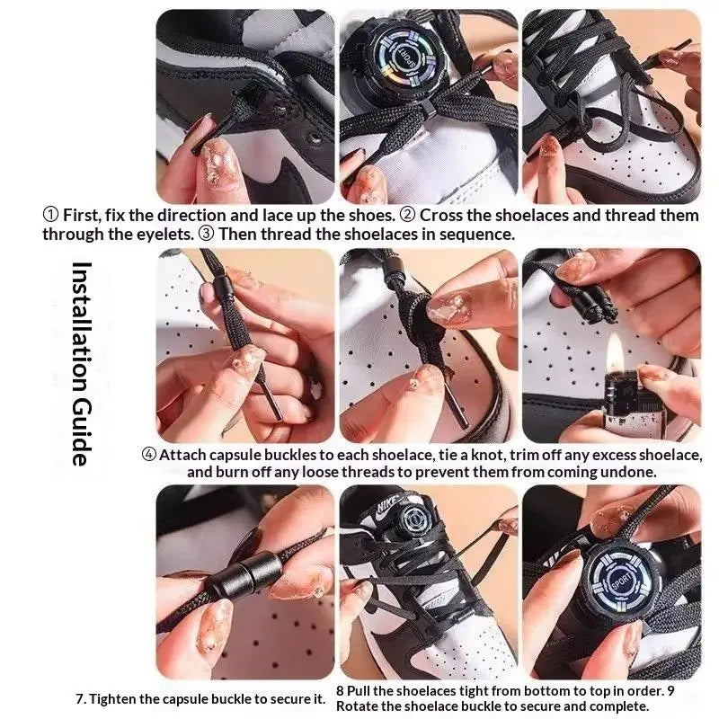 No-Tie Shoe Locks | Rotating Buckles for Thick Laces – 1 Pair