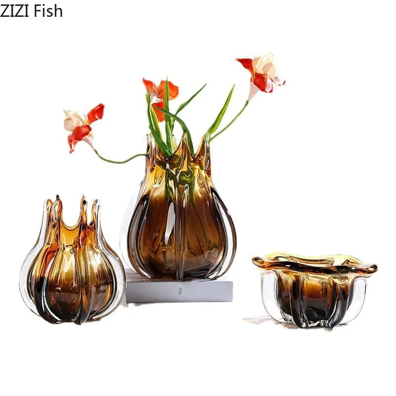 Creative Flower Bud Glass Vase | Modern Tabletop Decor