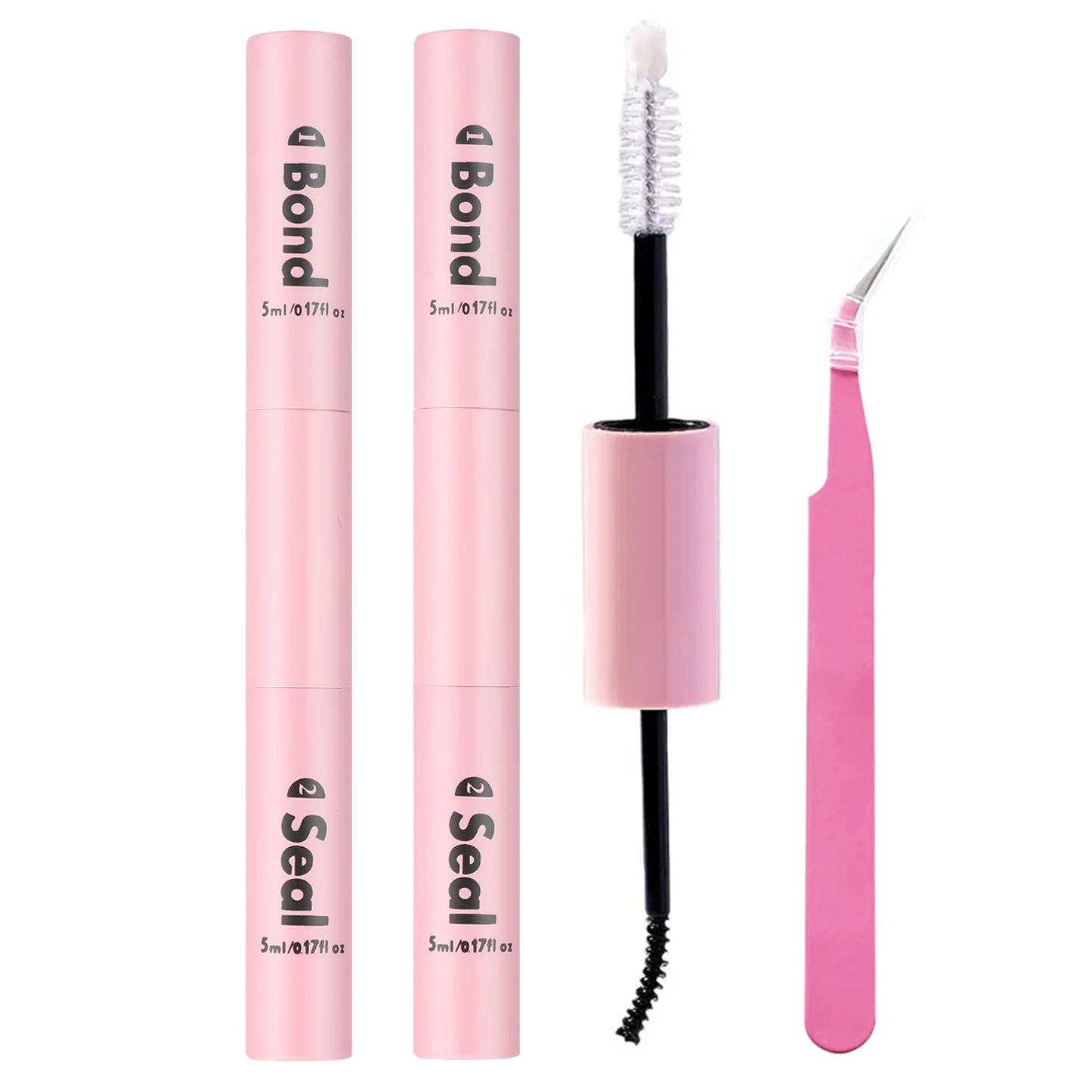Lash Bond and Seal 5ml Individual Lashes Glue and Seal Super Strong Hold Lash Extension and Lash Glue Remover Tweezers Kit Peaceful Pleasures Health and Wellness set 2