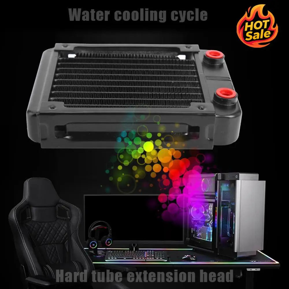 VODOOL 120mm PC Water Cooling Radiator G1/4 – 10 Pipe Aluminum