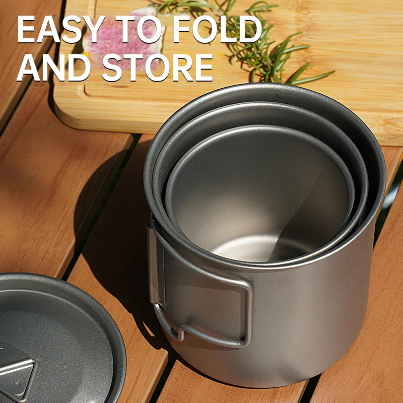 Pure Titanium Folding Cup – Lightweight Outdoor Camping Mug with Foldable Handle Peaceful Pleasures Health and Wellness