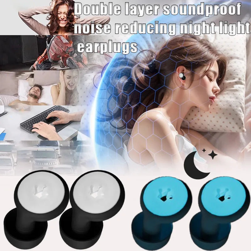 Silicone Noise Cancelling Earplugs – Glow Dark, Side Sleepers