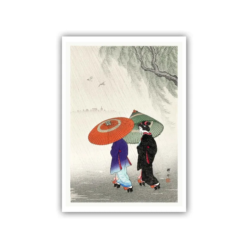 Ohara Koson Japanese Ukiyo Poster Vintage Goldfish Lotus Owl Peacock Geisha Canvas Painting Wall Art for Living Room Home Dec Peaceful Pleasures Health and Wellness