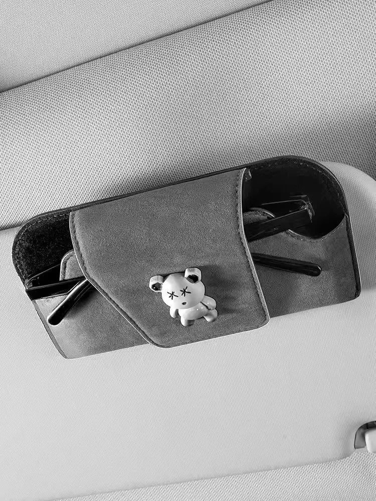 Car Sun Visor Eyeglass Holder – Clip-On Glasses Clip Visor Glasses Holder Peaceful Pleasures Health and Wellness GRAY