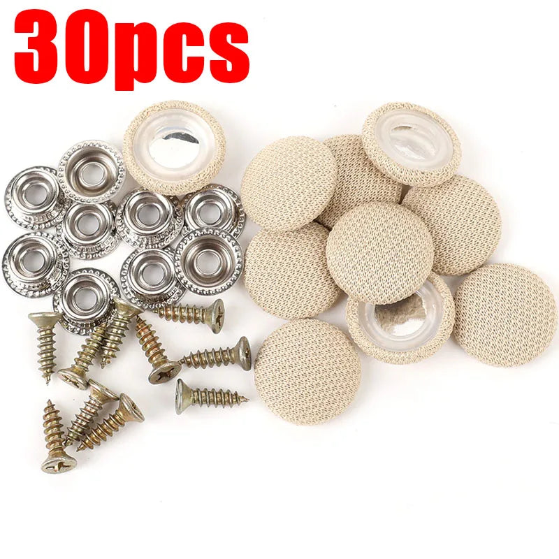 60/30Pcs Car Roof Fasteners Roof Cloth Fall Off Repair Buckle Roof Cloth Drooping Fixed Buckle Car Interior Ceiling Flannel Tool Peaceful Pleasures Health and Wellness Beige - 30pcs