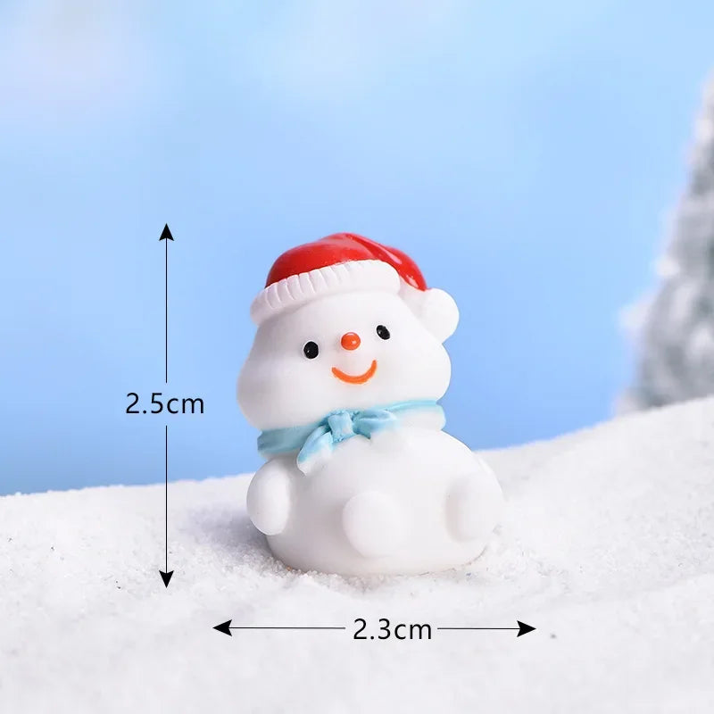 Mini DIY Resin Christmas Santa Snowman Figurine Micro Landscape Model Miniature Garden Figurine New Year Home Ornament Decor Peaceful Pleasures Health and Wellness 10