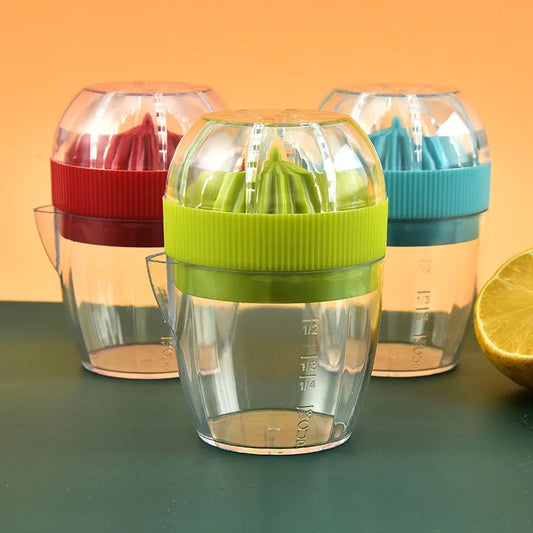 Manual Lemon & Citrus Squeezer with Lid & Pour Spout – Plastic Press Juicer Peaceful Pleasures Health and Wellness Default Title