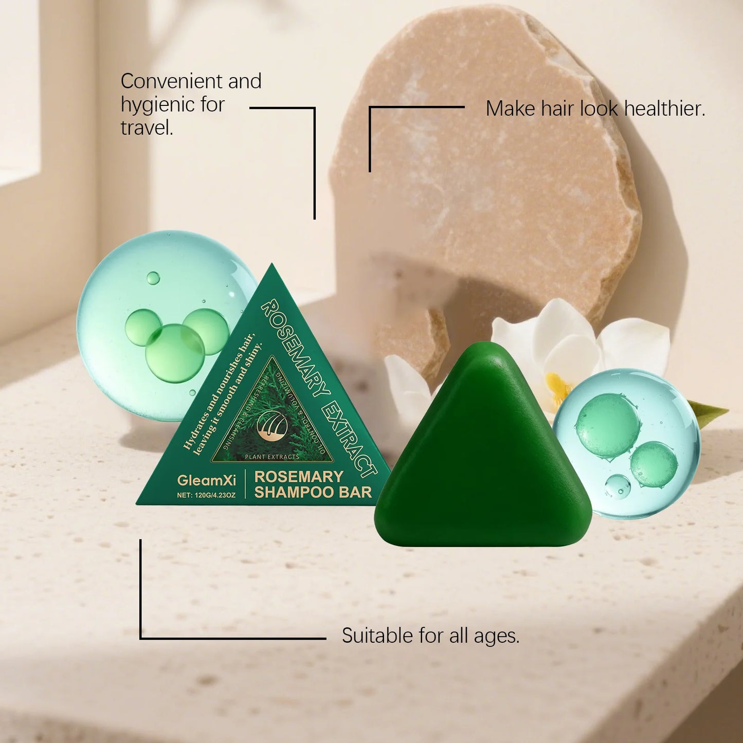 Gleamxi Rosemary Shampoo Bar | Hair Growth & Anti Hair Loss