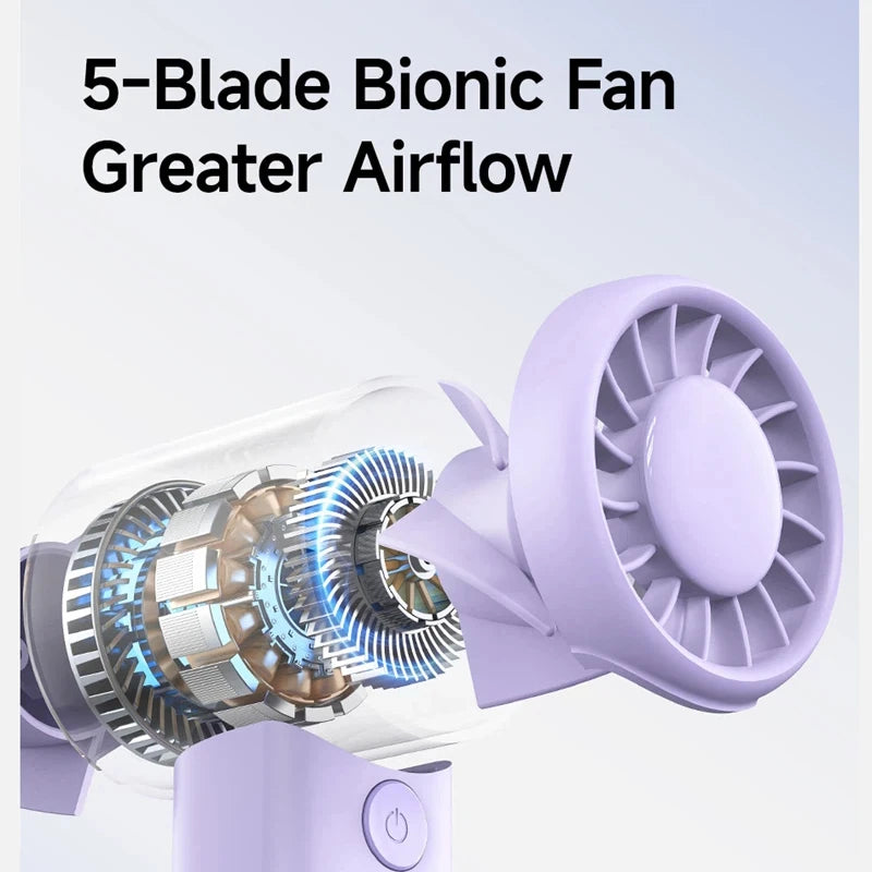 Lenovo Mini Handheld Fan Three-speed Adjustment Portable Desktop Low Noise Rechargeable Pocket Hand-held Fan For Men Women Peaceful Pleasures Health and Wellness