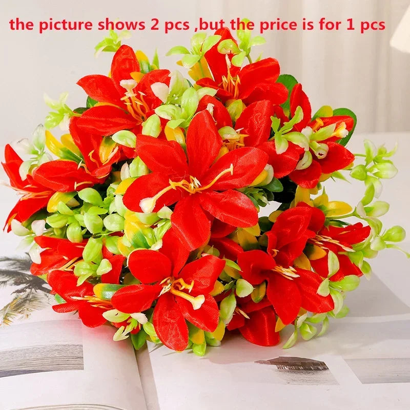 Silk Artificial Lily Bouquet | Fake Flower Home & Wedding Decor