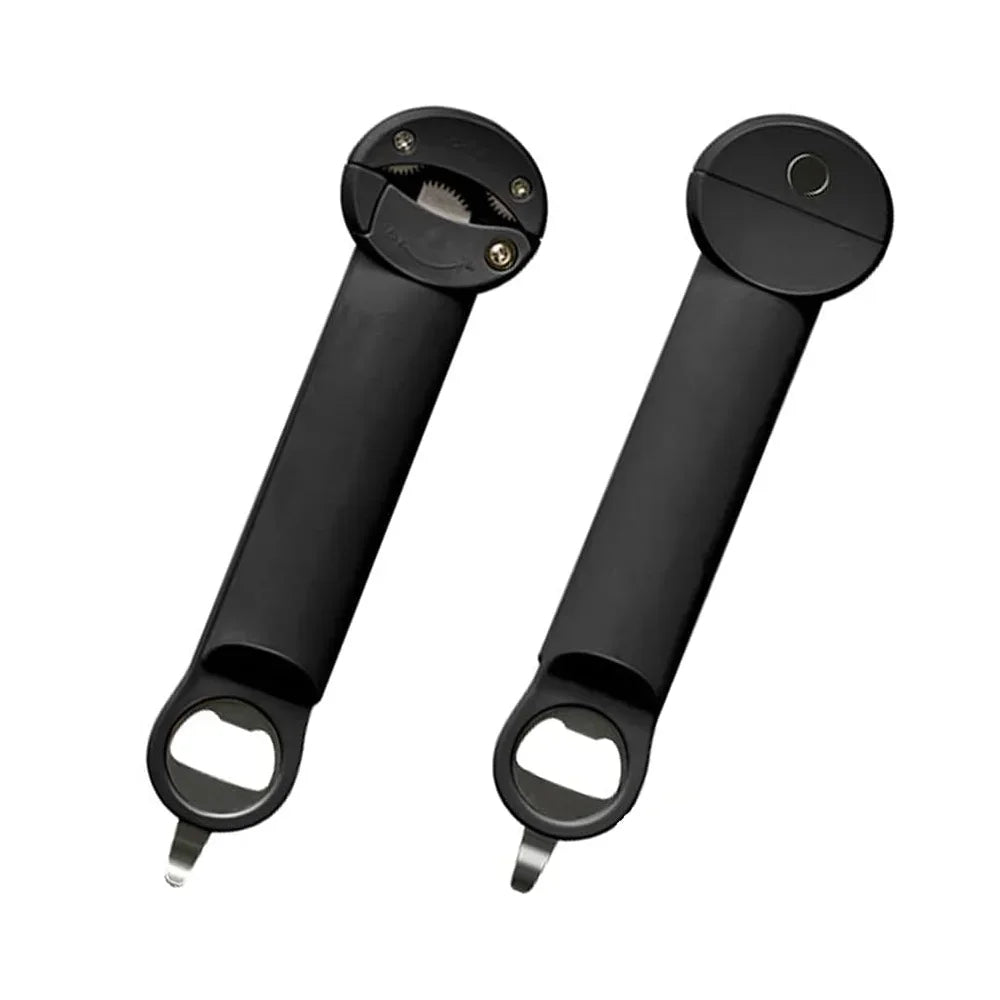 Multifunctional Bottle Opener Stainless Steel Lid Opener Diam 2.5-9.5cm Adjustable WineBeer Can Opener Kitchen Tools Peaceful Pleasures Health and Wellness Black-1 piece