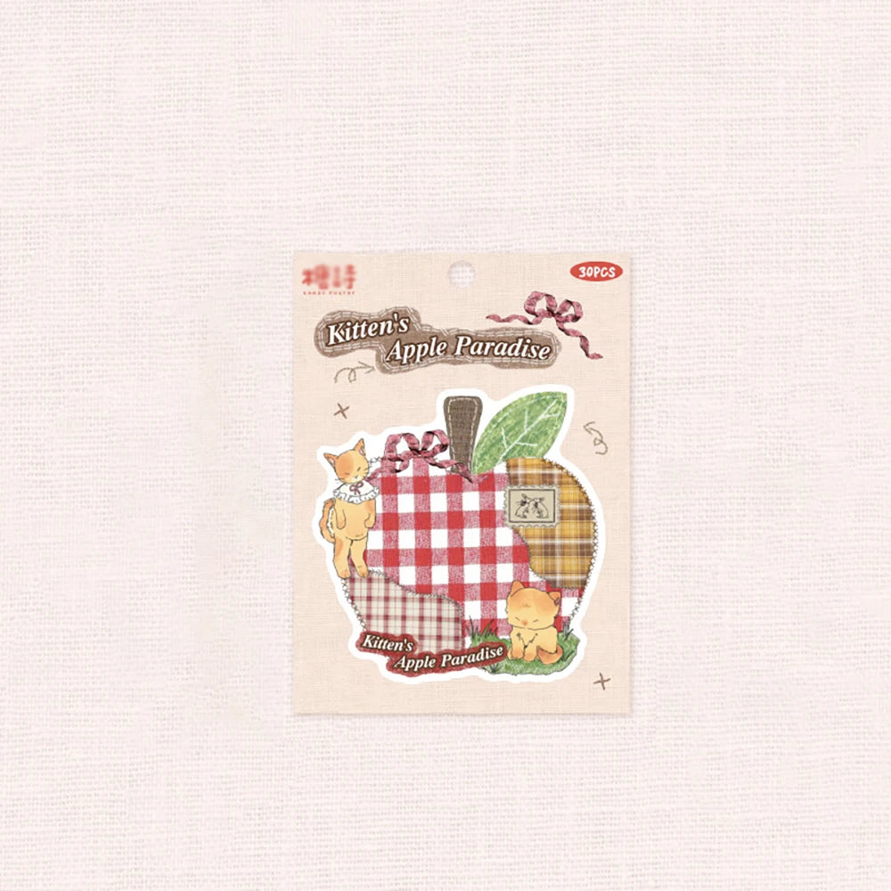 30 Retro Colored Patchwork Student Memo Message Paper Sticky Notes
