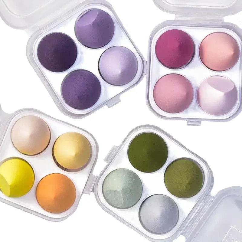 4-Piece Beveled Makeup Sponge Set | Foundation Blending Puffs