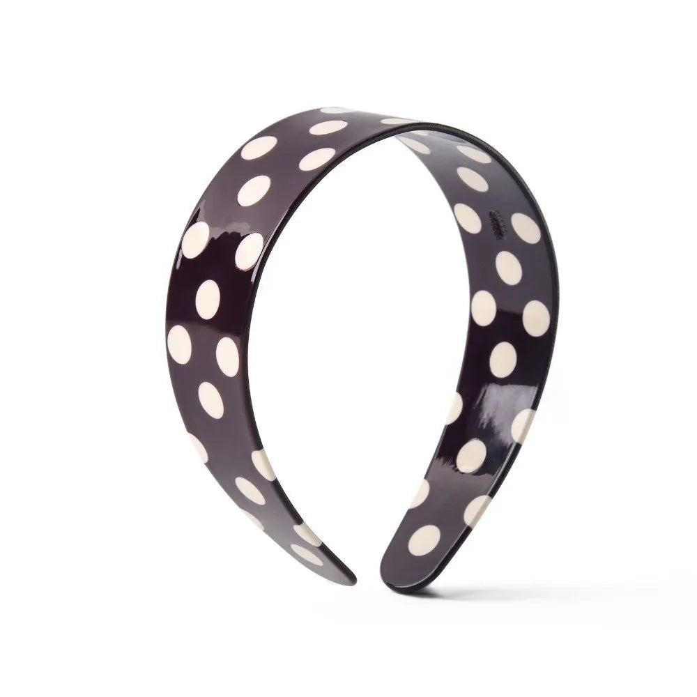 Boho Polka Dot Wide Acetate Hair Hoop Headband – All Seasons