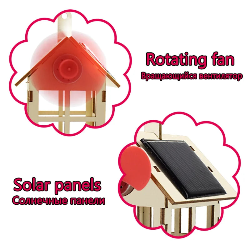 2-in-1 Solar Windmill DIY STEM Kit – Wood Science Toy for Kids