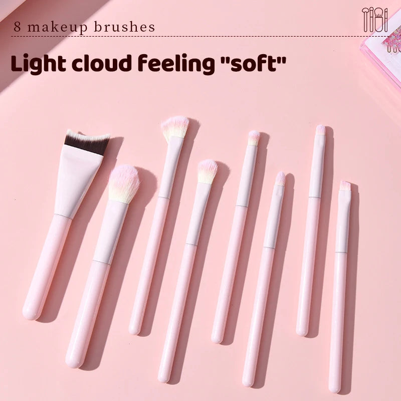 1/8 PCS Makeup Brushes Set Eye Shadow Foundation Women Cosmetic Brush Eyeshadow Blush Beauty Soft Hair Make Up Tools With Bag Peaceful Pleasures Health and Wellness
