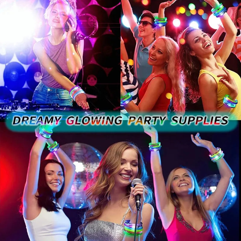 LED Glow Bracelets for Party & Halloween – 1-100 PCS