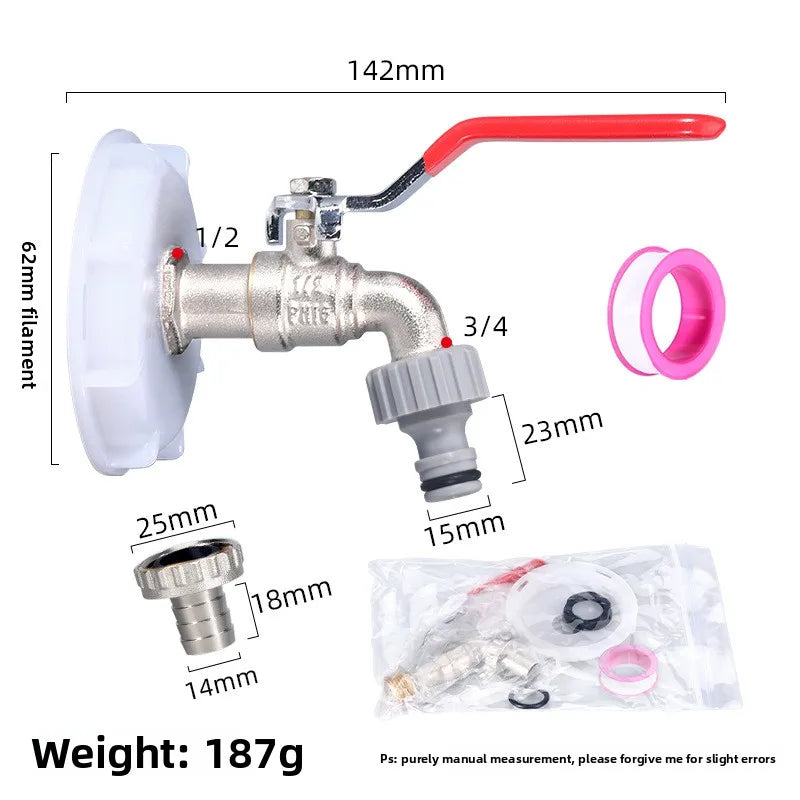 1/2" Brass Garden Faucet Tap – IBC Tank Single Outlet Valve