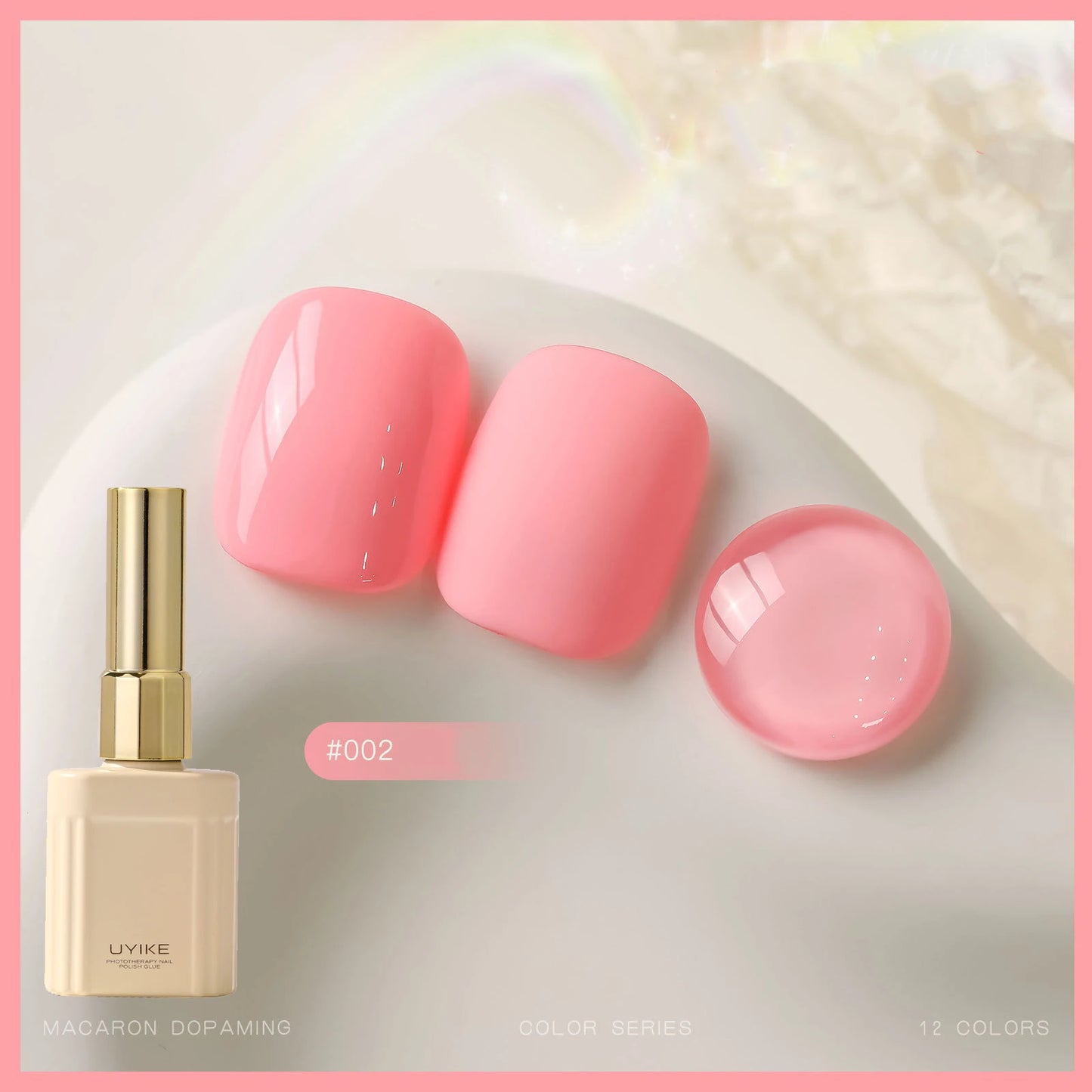 12-Color Macaron Gel Nail Polish Set – Pastel Jelly UV LED 15ml