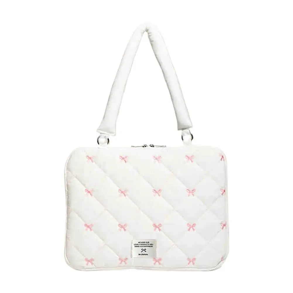 Cute Bow Embroidered Laptop Sleeve Bag – Shockproof 15"