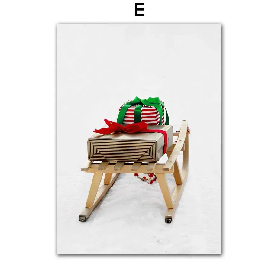 Nordic Christmas Canvas Wall Art – Tree, Deer & Vintage Car Canvas Wall Art Peaceful Pleasures Health and Wellness E 50x70cm Unframed