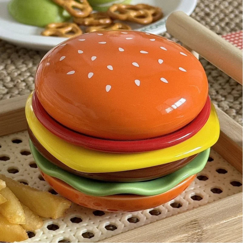 Cute Hamburger Shaped Bone Spitting Dish Set Household Dining Plates Dipping Utensil High Value Dish Dipping Utensil Practical Peaceful Pleasures Health and Wellness