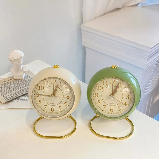 Nordic Style Alarm Clock Digital Quartz Clock Home Ornament Portable Mute Clocks with Metal Stand for Bedroom Decor Peaceful Pleasures Health and Wellness