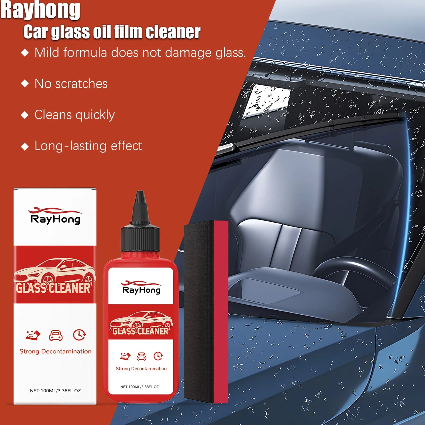 RayHong Windshield Oil Film Remover & Glass Cleaner 100ml